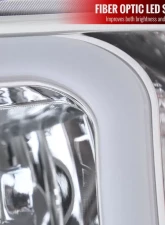 Spec-D LED Bar Factory Style Headlights w/ Amber Reflector (Chrome Housing/Clear Lens) Chevrolet Silverado 2007-2014                                     - 2LH-SIV07-G3-RS - Image 5