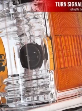 Spec-D LED Bar Factory Style Headlights w/ Amber Reflector (Chrome Housing/Clear Lens) Chevrolet Silverado 2007-2014                                     - 2LH-SIV07-G3-RS - Image 6