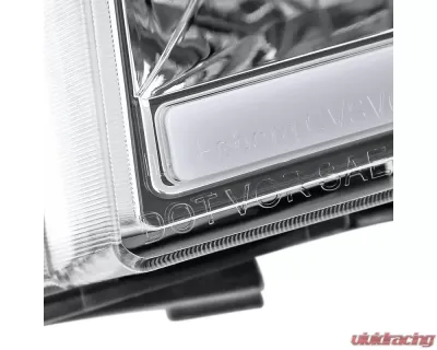 Spec-D LED Bar Factory Style Headlights w/ Amber Reflector (Chrome Housing/Clear Lens) Chevrolet Silverado 2007-2014 - 2LH-SIV07-G3-RS