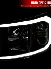 Spec-D LED C-Bar Factory Style Headlights w/ Amber Reflector (Matte Black Housing/Clear Lens) Chevrolet Silverado 2007-2014                                     - 2LH-SIV07JM-G3-GO - Image 2