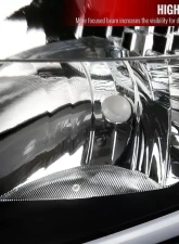 Spec-D LED C-Bar Factory Style Headlights w/ Amber Reflector (Matte Black Housing/Clear Lens) Chevrolet Silverado 2007-2014                                     - 2LH-SIV07JM-G3-GO - Image 4