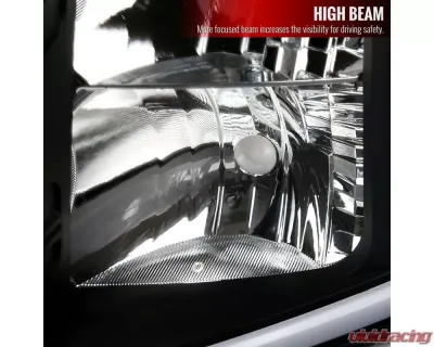 Spec-D LED C-Bar Factory Style Headlights w/ Amber Reflector (Matte Black Housing/Clear Lens) Chevrolet Silverado 2007-2014 - 2LH-SIV07JM-G3-GO