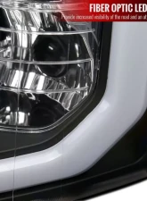 Spec-D LED C-Bar Factory Style Headlights w/ Amber Reflector (Matte Black Housing/Clear Lens) Chevrolet Silverado 2007-2014                                     - 2LH-SIV07JM-G3-GO - Image 5