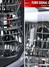 Spec-D LED C-Bar Factory Style Headlights w/ Amber Reflector (Matte Black Housing/Clear Lens) Chevrolet Silverado 2007-2014                                     - 2LH-SIV07JM-G3-GO - Image 6