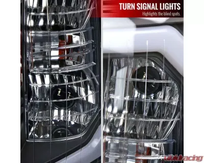 Spec-D LED C-Bar Factory Style Headlights w/ Amber Reflector (Matte Black Housing/Clear Lens) Chevrolet Silverado 2007-2014 - 2LH-SIV07JM-G3-GO