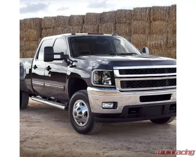 Spec-D LED C-Bar Factory Style Headlights w/ Amber Reflector (Matte Black Housing/Clear Lens) Chevrolet Silverado 2007-2014 - 2LH-SIV07JM-G3-GO