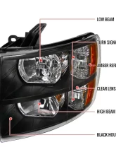 Spec-D Factory Style Headlights (Matte Black Housing/Clear Lens) Chevrolet Silverado 2007-2014                                     - 2LH-SIV07JM-RS - Image 5