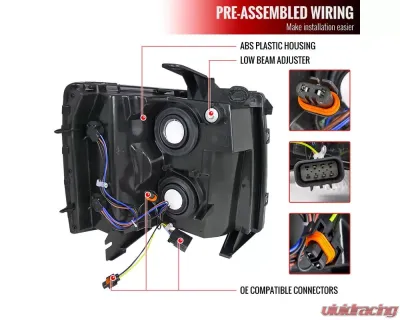 Spec-D Factory Style Headlights (Matte Black Housing/Clear Lens) Chevrolet Silverado 2007-2014 - 2LH-SIV07JM-RS