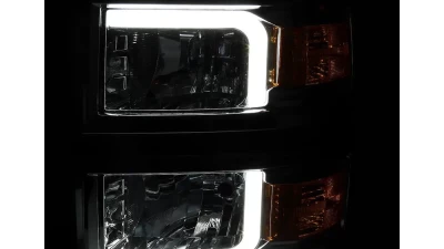 Spec-D LED Bar Factory Style Headlights (Chrome Housing/Clear Lens) Chevrolet Silverado 1500 2014-2015                                     - 2LH-SIV14-G3-C-RS - Image 2