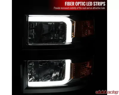 Spec-D LED Bar Factory Style Headlights (Chrome Housing/Clear Lens) Chevrolet Silverado 1500 2014-2015 - 2LH-SIV14-G3-C-RS