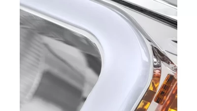 Spec-D LED Bar Factory Style Headlights (Chrome Housing/Clear Lens) Chevrolet Silverado 1500 2014-2015                                     - 2LH-SIV14-G3-C-RS - Image 5