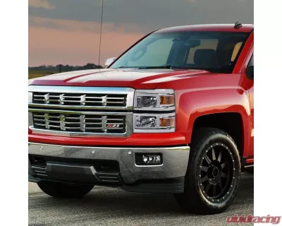 Spec-D LED Bar Factory Style Headlights (Chrome Housing/Clear Lens) Chevrolet Silverado 1500 2014-2015 - 2LH-SIV14-G3-C-RS