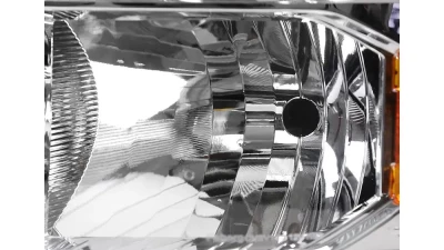 Spec-D Factory Style Headlights w/ Amber Reflectors (Chrome Housing/Clear Lens) Chevrolet Silverado 1500 2014-2015                                     - 2LH-SIV14-RS - Image 3