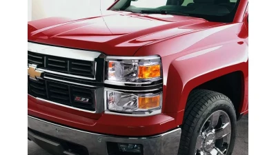 Spec-D Factory Style Headlights w/ Amber Reflectors (Chrome Housing/Clear Lens) Chevrolet Silverado 1500 2014-2015                                     - 2LH-SIV14-RS - Image 8