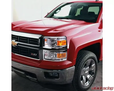 Spec-D Factory Style Headlights w/ Amber Reflectors (Chrome Housing/Clear Lens) Chevrolet Silverado 1500 2014-2015 - 2LH-SIV14-RS