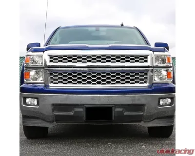 Spec-D Factory Style Headlights w/ Amber Reflectors (Chrome Housing/Clear Lens) Chevrolet Silverado 1500 2014-2015 - 2LH-SIV14-RS