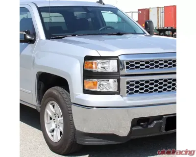 Spec-D Factory Style V2 Headlights (Chrome Housing/Clear Lens) Chevrolet Silverado 1500 2014-2015 - 2LH-SIV14-V2-RS