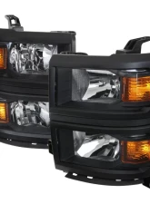 Spec-D Factory Style V2 Headlights (Matte Black Housing/Clear Lens) Chevrolet Silverado 1500 2014-2015                                     - 2LH-SIV14JM-V2-RS - Image 10