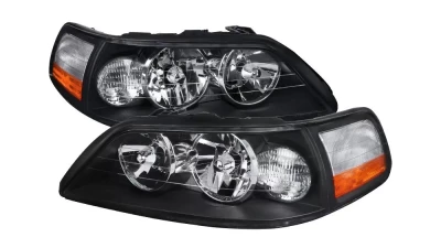 Spec-D Factory Style Headlights (Matte Black Housing/Clear Lens) Lincoln Town Car 2005-2011                                     - 2LH-TCAR03JM-EU - Image 10