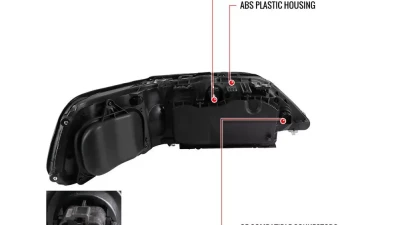 Spec-D Factory Style Headlights (Matte Black Housing/Clear Lens) Lincoln Town Car 2005-2011                                     - 2LH-TCAR03JM-EU - Image 8