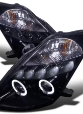 Spec-D Dual Halo Projector Headlights (Glossy Black Housing/Smoked Lens) Nissan 350Z 2003-2005                                     - 2LHP-350Z03G-TM - Image 10