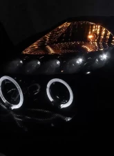 Spec-D Dual Halo Projector Headlights (Glossy Black Housing/Smoked Lens) Nissan 350Z 2003-2005                                     - 2LHP-350Z03G-TM - Image 2