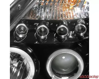 Spec-D Dual Halo Projector Headlights (Glossy Black Housing/Smoked Lens) Nissan 350Z 2003-2005 - 2LHP-350Z03G-TM