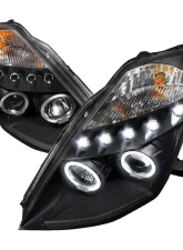 Spec-D Dual Halo Projector Headlights (Matte Black Housing/Clear Lens) Nissan 350Z 2003-2005                                     - 2LHP-350Z03JM-TM - Image 10