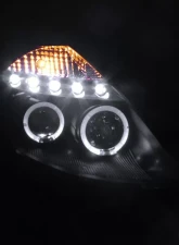 Spec-D Dual Halo Projector Headlights (Matte Black Housing/Clear Lens) Nissan 350Z 2003-2005                                     - 2LHP-350Z03JM-TM - Image 2