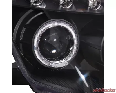 Spec-D Dual Halo Projector Headlights (Matte Black Housing/Clear Lens) Nissan 350Z 2003-2005 - 2LHP-350Z03JM-TM