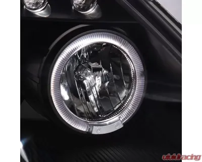 Spec-D Dual Halo Projector Headlights (Matte Black Housing/Clear Lens) Nissan 350Z 2003-2005 - 2LHP-350Z03JM-TM