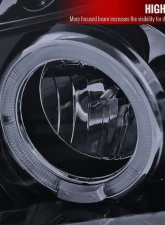 Spec-D Dual Halo Projector Headlights (Glossy Black Housing/Smoked Lens) Toyota 4Runner 2003-2005                                     - 2LHP-4RUN03G-TM - Image 4