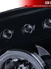 Spec-D Dual Halo Projector Headlights (Glossy Black Housing/Smoked Lens) Toyota 4Runner 2003-2005                                     - 2LHP-4RUN03G-TM - Image 5