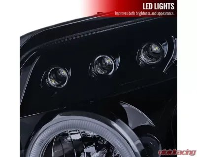 Spec-D Dual Halo Projector Headlights (Glossy Black Housing/Smoked Lens) Toyota 4Runner 2003-2005 - 2LHP-4RUN03G-TM