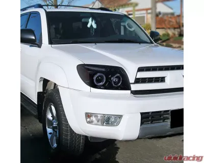 Spec-D Dual Halo Projector Headlights (Glossy Black Housing/Smoked Lens) Toyota 4Runner 2003-2005 - 2LHP-4RUN03G-TM