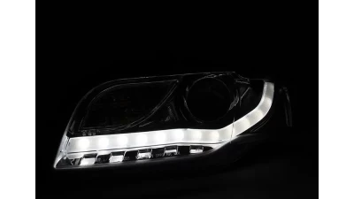 Spec-D Projector Headlights w/ R8 Style LED Light Bar (Chrome Housing/Clear Lens) Audi A4 2005-2008                                     - 2LHP-A406-8V2-TM - Image 2