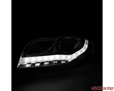 Spec-D Projector Headlights w/ R8 Style LED Light Bar (Chrome Housing/Clear Lens) Audi A4 2005-2008 - 2LHP-A406-8V2-TM