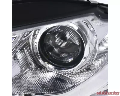Spec-D Projector Headlights w/ R8 Style LED Light Bar (Chrome Housing/Clear Lens) Audi A4 2005-2008 - 2LHP-A406-8V2-TM