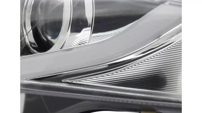 Spec-D Projector Headlights w/ R8 Style LED Light Bar (Chrome Housing/Clear Lens) Audi A4 2005-2008                                     - 2LHP-A406-8V2-TM - Image 5