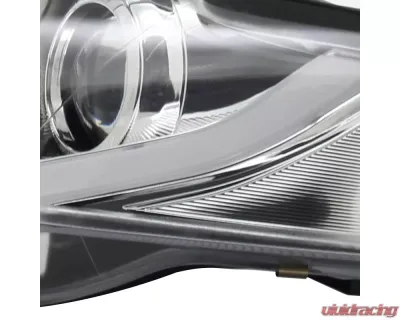 Spec-D Projector Headlights w/ R8 Style LED Light Bar (Chrome Housing/Clear Lens) Audi A4 2005-2008 - 2LHP-A406-8V2-TM