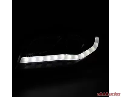 Spec-D R8 Style LED Light Bar Projector Headlights (Matte Black Housing/Clear Lens) Audi A4 2005-2008 - 2LHP-A406JM-8V2-TM