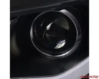 Spec-D R8 Style LED Light Bar Projector Headlights (Matte Black Housing/Clear Lens) Audi A4 2005-2008 - 2LHP-A406JM-8V2-TM