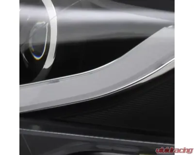 Spec-D R8 Style LED Light Bar Projector Headlights (Matte Black Housing/Clear Lens) Audi A4 2005-2008 - 2LHP-A406JM-8V2-TM