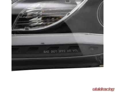 Spec-D R8 Style LED Light Bar Projector Headlights (Matte Black Housing/Clear Lens) Audi A4 2005-2008 - 2LHP-A406JM-8V2-TM