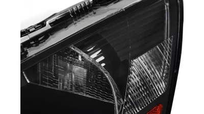 Spec-D Retro Style Projector Headlights w/ Amber Reflectors (Matte Black Housing/Clear Lens) Honda Accord 2003-2007                                     - 2LHP-ACD03JM-RS - Image 4