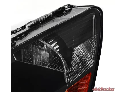 Spec-D Retro Style Projector Headlights w/ Amber Reflectors (Matte Black Housing/Clear Lens) Honda Accord 2003-2007 - 2LHP-ACD03JM-RS