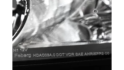 Spec-D Retro Style Projector Headlights w/ Amber Reflectors (Matte Black Housing/Clear Lens) Honda Accord 2003-2007                                     - 2LHP-ACD03JM-RS - Image 5