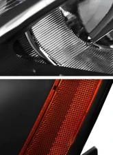 Spec-D Retro Style Projector Headlights w/ Amber Reflectors (Matte Black Housing/Clear Lens) Honda Accord 2003-2007                                     - 2LHP-ACD03JM-RS - Image 6