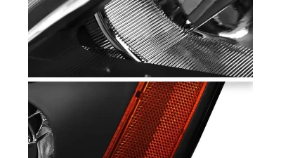 Spec-D Retro Style Projector Headlights w/ Amber Reflectors (Matte Black Housing/Clear Lens) Honda Accord 2003-2007                                     - 2LHP-ACD03JM-RS - Image 6