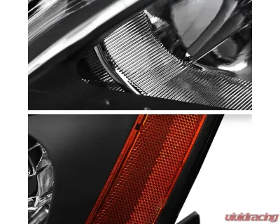 Spec-D Retro Style Projector Headlights w/ Amber Reflectors (Matte Black Housing/Clear Lens) Honda Accord 2003-2007 - 2LHP-ACD03JM-RS